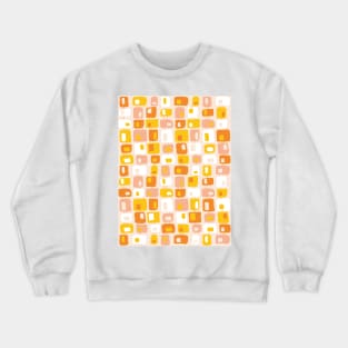 Funky Squares Retro Pattern Pink, Orange, Yellow Crewneck Sweatshirt